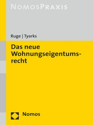 cover image of Das neue Wohnungseigentumsrecht